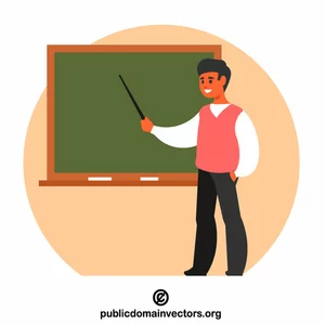 Teacher pointing at blackboard
