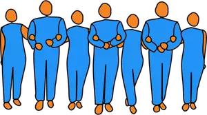 Vector image of interlinked business people