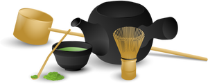 Japanese tea serving vector image