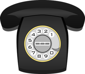 Black rotary phone vector image