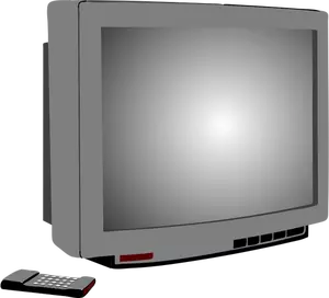Vector illustration of silver TV set