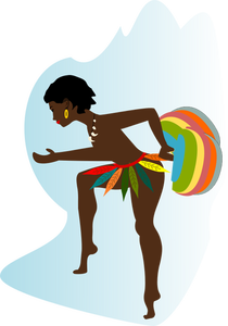 African woman dancer vector drawing