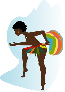 Dessin vectoriel de danseuse femme africaine
