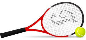 Tennis racket en bal vector illustraties