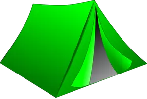 Disegno vettoriale di tenda verde