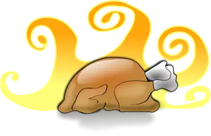 Baked turkey vector image