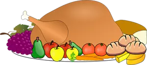 Jour de Thanksgiving Turquie desservant icône vector une image clipart