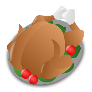 Thanksgiving day turkey serving vector icon