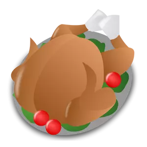 Thanksgiving day Turkije portie vector pictogram