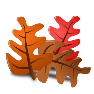 Vector image of autumn leaves with shadow
