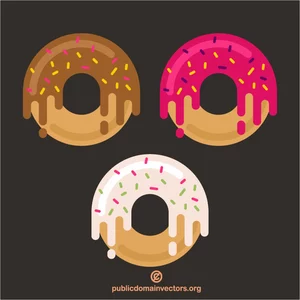 Three donuts clip art