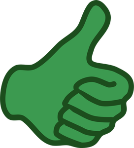 Vector image of green thumbs up hand