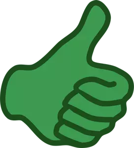 Imagine vectorială a verde thumbs mână