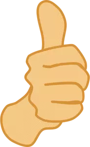 Vector drawing of thumbs up man hand