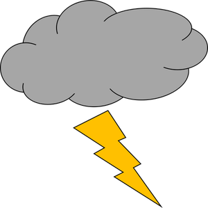 Ilustración vectorial de nube con el icono de rayo del tiempo