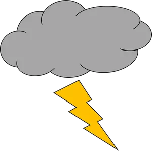Vector illustration of cloud with thunderbolt weather icon