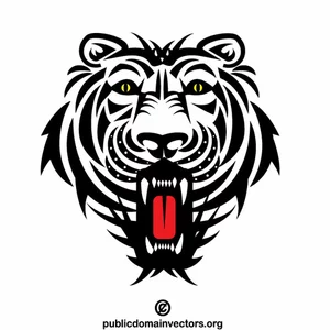 Arte bianco e nero di vettore della tigre