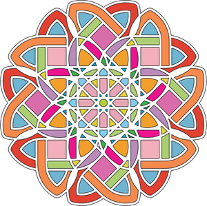 Illustration vectorielle de fleur labyrinthe abstrait