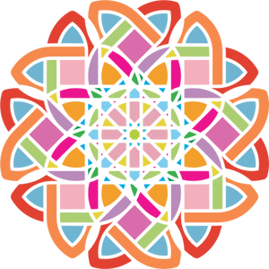 Vector tekening van kleurrijke doolhof bloem