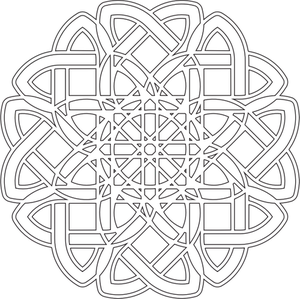 Vektorgrafikk svarthvite labyrint blomst