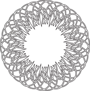 Vector afbeelding van zwarte en witte lijn kunst ring