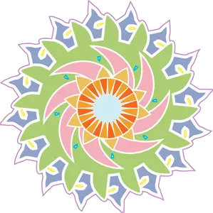 Image vectorielle du soleil coloré abstrait