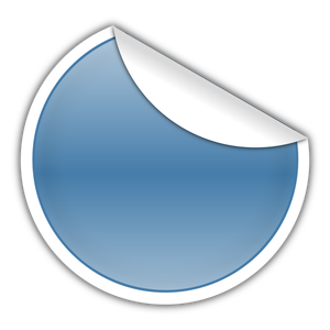 Blue sticker vector illustration