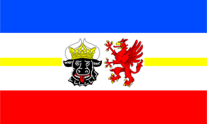 Flaga grafika wektorowa w kraju związkowym Meklemburgia-Pomorze Przednie