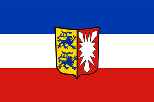 Fahne Flagge des Landes Schleswig-Holstein Vektor Zeichnung
