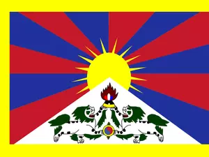 Flagga Tibet vektorbild