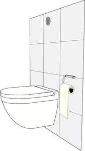 Imagem vetorial de banheiro moderno com cisterna para trás da parede