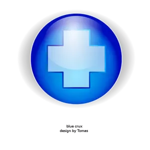 Cruz azul em uma imagem vetorial do círculo
