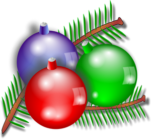 Drie Kerst ornamenten vector afbeelding