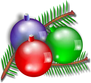 Three Christmas ornaments vector image