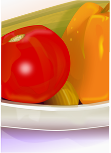 Photorealistic vector image of part of vegetables bowl