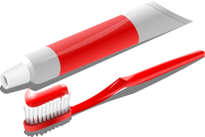 Tandenborstel met tandpasta buis vector illustraties