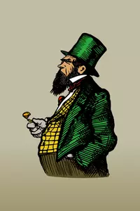 ClipArt von dicker Mann in grünen Anzug