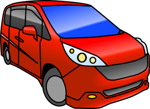 Minivan czerwony ilustracja wektorowa