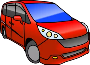 Rode minivan vectorillustratie