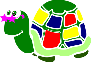Grafika dla dzieci kolorowy kreskówka żółwia