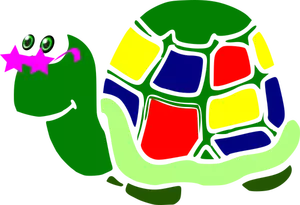 Grafik av färgglada barns tecknad sköldpadda