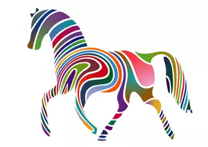 Cavalo em imagem vetorial de cor