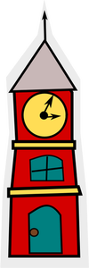 Vector clip art of tower with a clock