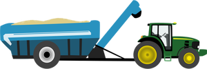 Tracteur agricole avec image vectorielle de grain cart