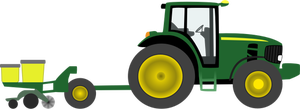 Farm tractor with planter vector graphics