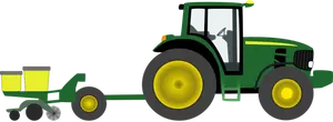 Bauernhof Traktor mit Pflanzgefäß Vektorgrafiken