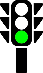 Green traffic light vector clip art