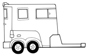 Car carrier trailer design outline vector graphics