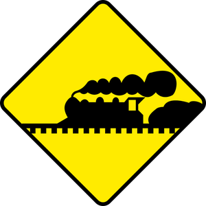 علامة طريق القطار