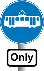 Trams road sign
